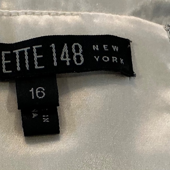 Lafayette 148 Sz 16 Silk Top Colorful Artsy Mesh Overlay Coquette Fairy Slimming - Picture 7 of 9